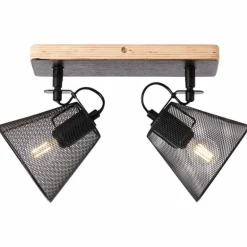 Spot Brilliant Whole Bois foncé, Noir, 2 lumières