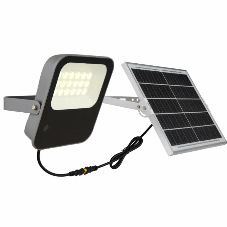 Spot de jardin Globo SOLAR LED Gris, 1 lumière, Télécommandes