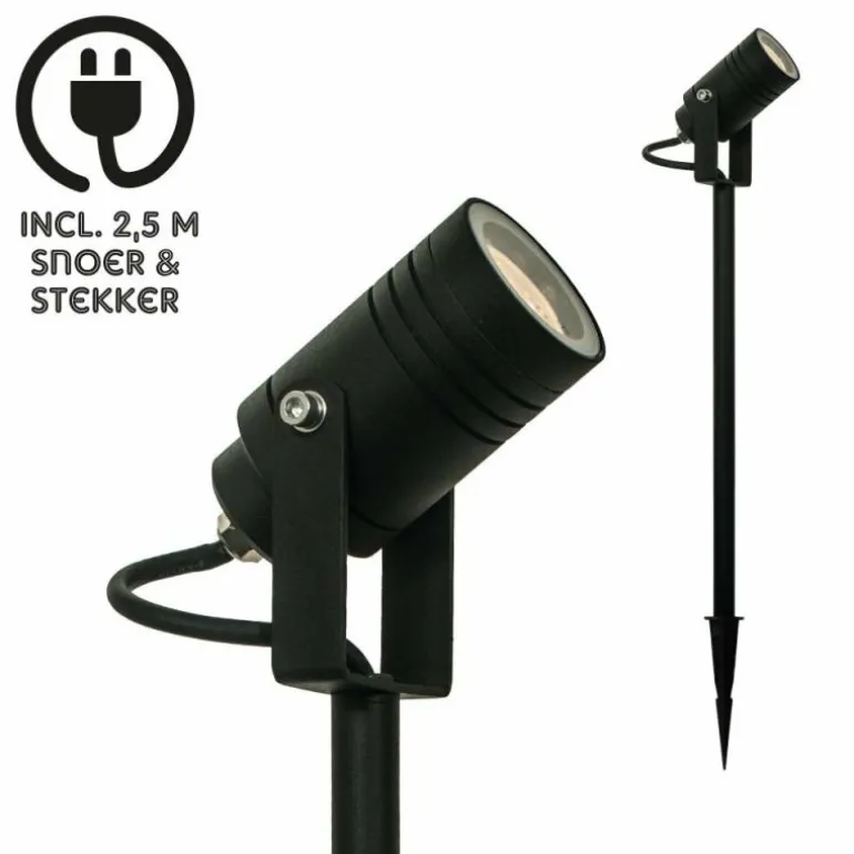 Spot de jardin KS Verlichting Beamy Noir, 1 lumière