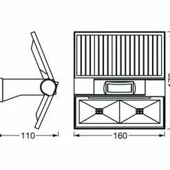 Spot de jardin LEDVANCE ENDURA Gris, 1 lumière, Détecteur de mouvement