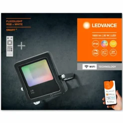 Spot de jardin LEDVANCE SMART+ Anthracite, 1 lumière, Télécommandes, Changeur de couleurs