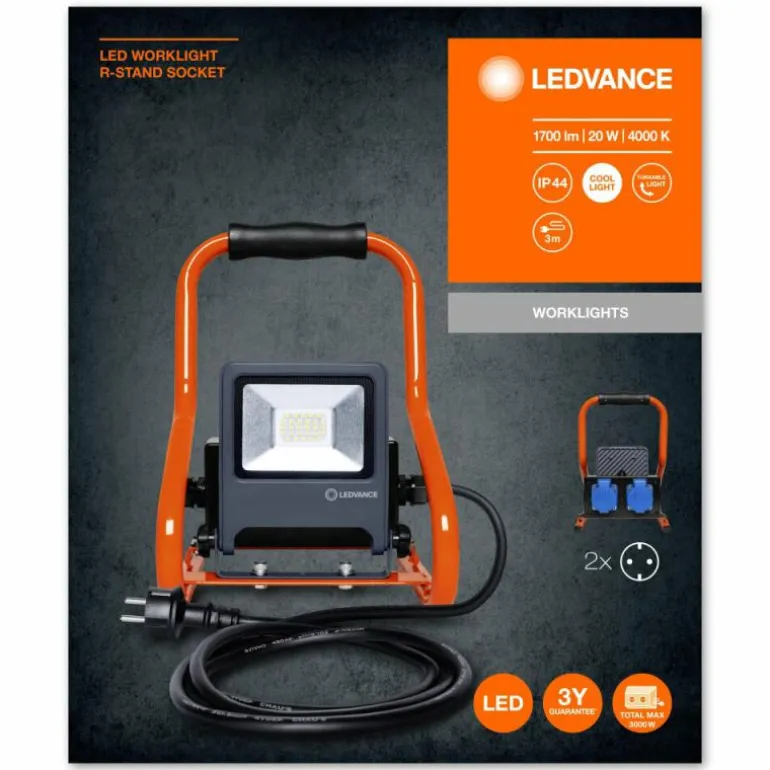 Spot de jardin LEDVANCE WORKLIGHTS Gris, Orange, 1 lumière