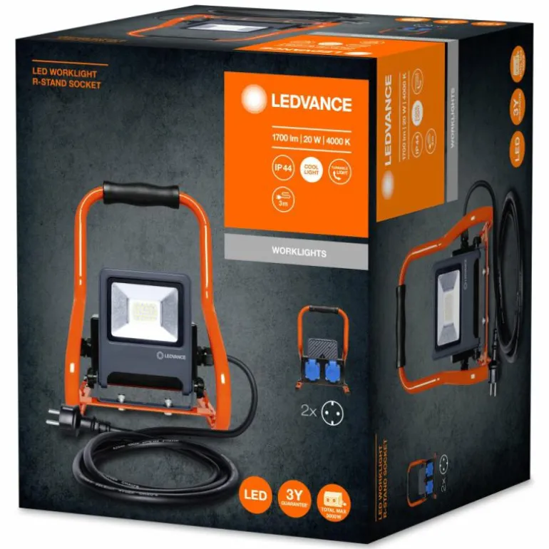 Spot de jardin LEDVANCE WORKLIGHTS Gris, Orange, 1 lumière