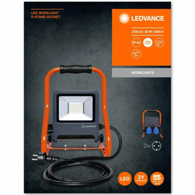 Spot de jardin LEDVANCE WORKLIGHTS Gris, Orange, 1 lumière