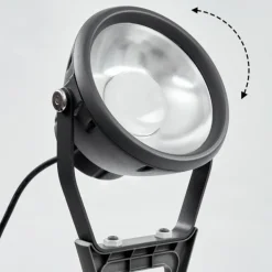 Spot de jardin Phniet LED Noir, 1 lumière, Télécommandes, Changeur de couleurs