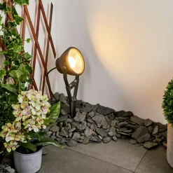 Spot de jardin Phniet LED Noir, 1 lumière, Télécommandes, Changeur de couleurs