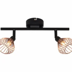 Spot de plafond Brilliant Dalma Noir, 2 lumières