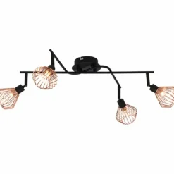 Spot de plafond Brilliant Dalma Noir, 4 lumières