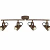 Spot de plafond Brilliant Bente Rouille, Noir, 4 lumières