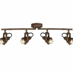 Spot de plafond Brilliant Bente Rouille, Noir, 4 lumières
