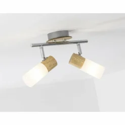 Spot de plafond Brilliant Babsan Bois foncé, Blanc, 2 lumières