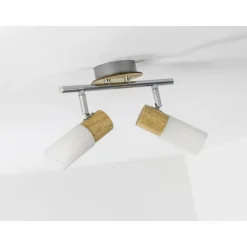 Spot de plafond Brilliant Babsan Bois foncé, Blanc, 2 lumières