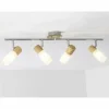 Spot de plafond Brilliant Babsan Bois foncé, Blanc, 4 lumières
