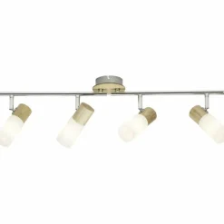 Spot de plafond Brilliant Babsan Bois foncé, Blanc, 4 lumières