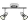 Spot de plafond Brilliant Jupp LED Chrome, Noir, 2 lumières