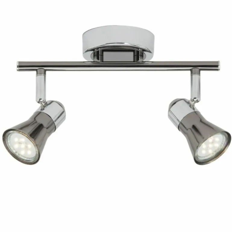 Spot de plafond Brilliant Jupp LED Chrome, Noir, 2 lumières