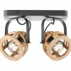 Spot de plafond Brilliant Matrix Wood Brun, Noir, 2 lumières
