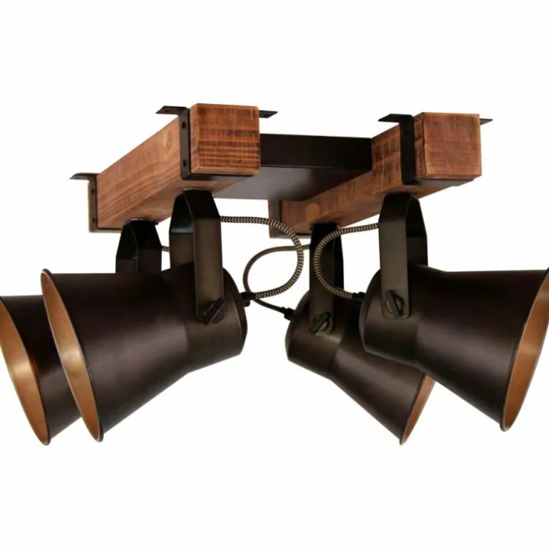 Spot de plafond Brilliant Decca Noir, 4 lumières