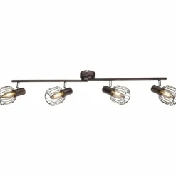 Spot de plafond Globo Akin Brun, 4 lumières