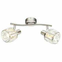 Spot de plafond Globo Kris Nickel mat, 2 lumières