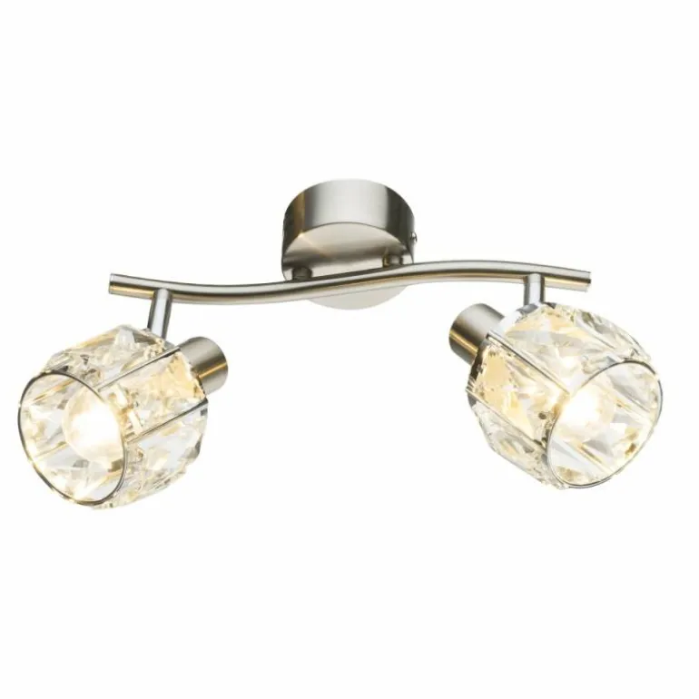 Spot de plafond Globo Kris Nickel mat, 2 lumières