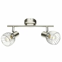 Spot de plafond Globo Texas Nickel mat, 2 lumières