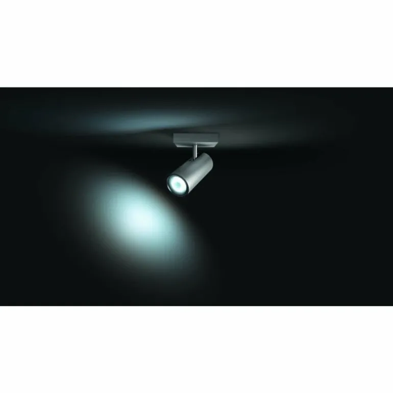 Spot de plafond, kit de base Philips Hue Ambiance White Buratto Argenté, 1 lumière, Télécommandes