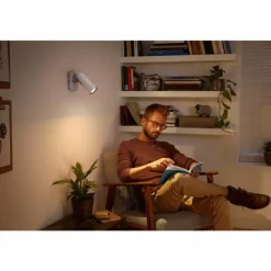 Spot de plafond, kit de base Philips Hue Ambiance White Buratto Argenté, 1 lumière, Télécommandes