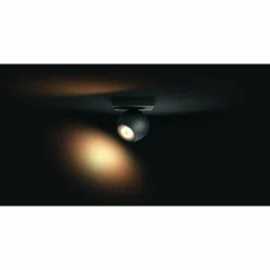 Spot de plafond, kit de base Philips Hue Ambiance White Buckram Noir, 1 lumière, Télécommandes
