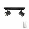 Spot de plafond, kit de base Philips Hue Ambiance White Runner Noir, 2 lumières, Télécommandes