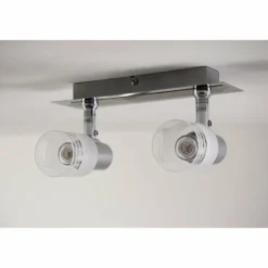 Spot de plafond LED Brilliant Leuchten Chrome, Blanc, 2 lumières