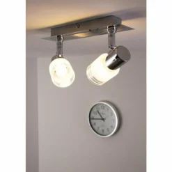 Spot de plafond LED Brilliant Leuchten Chrome, Blanc, 2 lumières