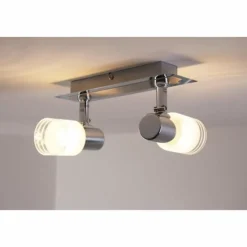 Spot de plafond LED Brilliant Leuchten Chrome, Blanc, 2 lumières