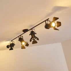 Spot de plafond Lichinga Noir, 4 lumières