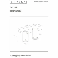 Spot de plafond Lucide TAYLOR LED Blanc, 2 lumières