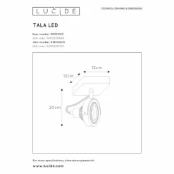 Spot de plafond Lucide TALA LED Blanc, 1 lumière