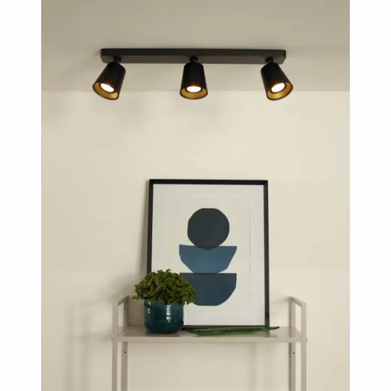 Spot de plafond Lucide TURNON LED Noir, 3 lumières