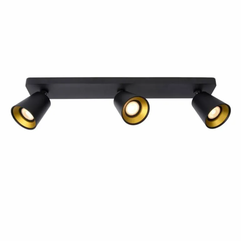 Spot de plafond Lucide TURNON LED Noir, 3 lumières