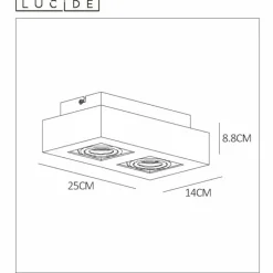 Spot de plafond Lucide XIRAX LED Blanc, 2 lumières