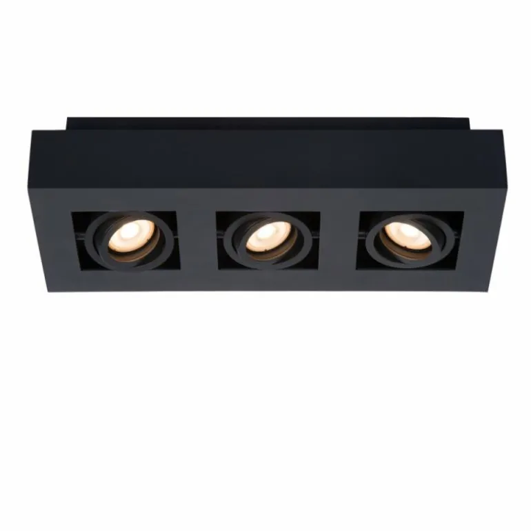 Spot de plafond Lucide XIRAX LED Noir, 3 lumières