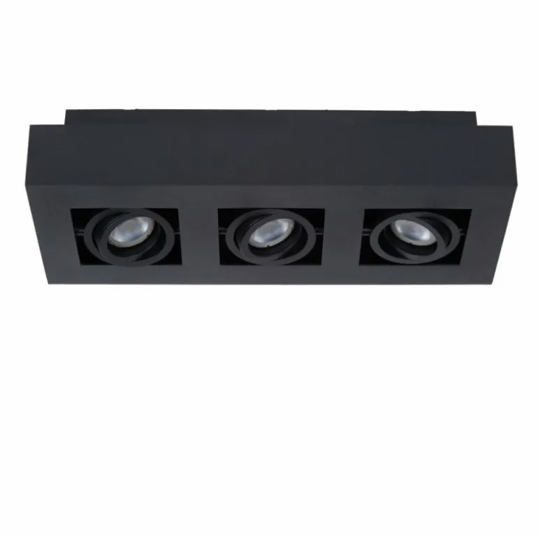 Spot de plafond Lucide XIRAX LED Noir, 3 lumières
