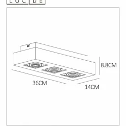 Spot de plafond Lucide XIRAX LED Noir, 3 lumières