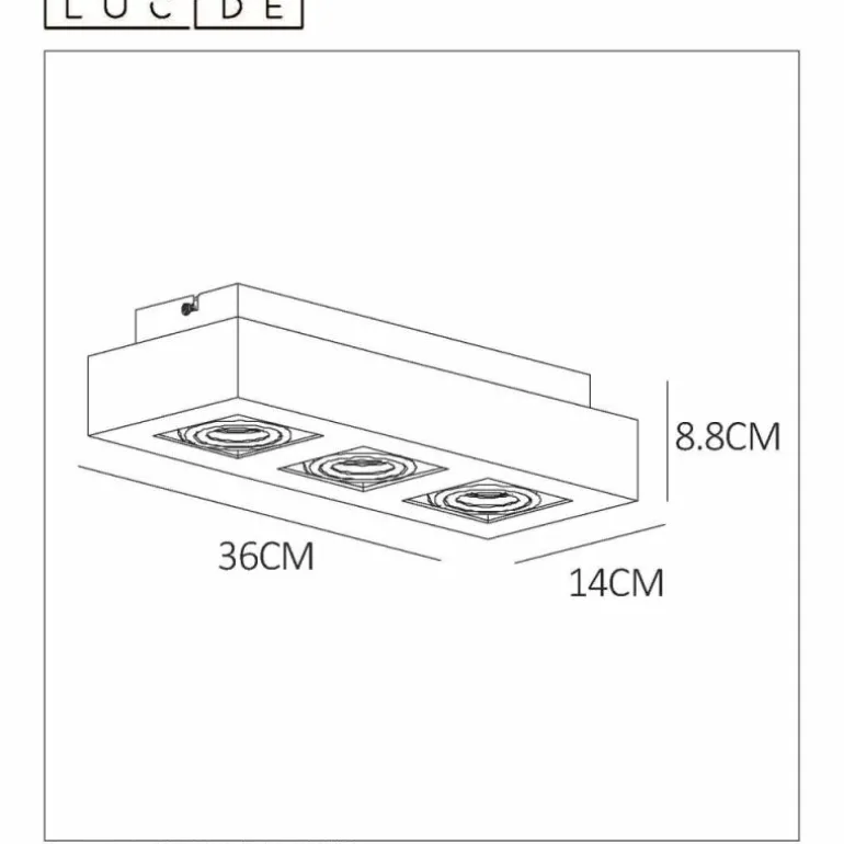 Spot de plafond Lucide XIRAX LED Noir, 3 lumières