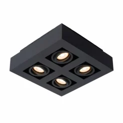 Spot de plafond Lucide XIRAX LED Noir, 4 lumières