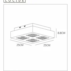 Spot de plafond Lucide XIRAX LED Blanc, 4 lumières
