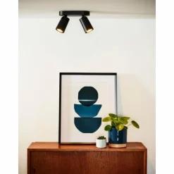 Spot de plafond Lucide XYRUS LED Noir, 2 lumières