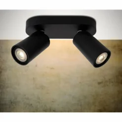 Spot de plafond Lucide XYRUS LED Noir, 2 lumières
