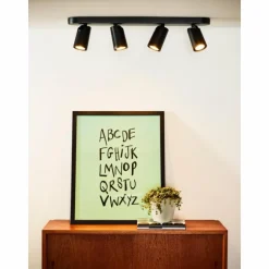 Spot de plafond Lucide XYRUS LED Noir, 4 lumières