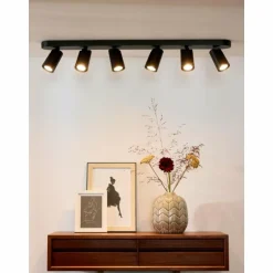 Spot de plafond Lucide XYRUS LED Noir, 6 lumières
