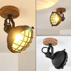 Spot de plafond Onsala Brun, Noir, 1 lumière